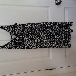 Secret Treasures Black and White Leopard Print Slip Dress Size M (8-10)